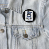 Squad Messy Bun Blue Warrior Alopecia Awareness Ronde Button 5,7 Cm (In situ)