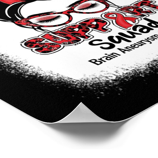 Squad Messy Bun Bourgogne Ribbon Hersenaneurysma 1 Poster (Hoek)