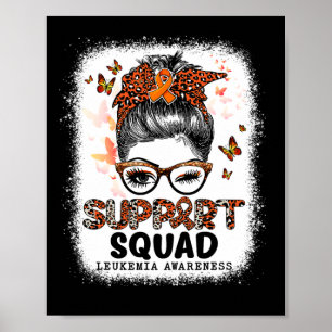 Squad Messy Bun Butterfly Oranje Lint Leukemie Poster
