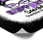 Squad Messy Bun Paarse Lint Overdose Awareness Poster (Hoek)