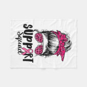 Squad Messy Bun Roze Krijger Borstkanker Awarene Fleece Deken (Voorkant (Horizontaal))