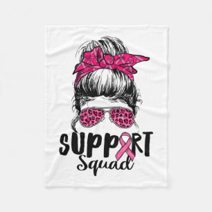Squad Messy Bun Roze Krijger Borstkanker Awarene Fleece Deken