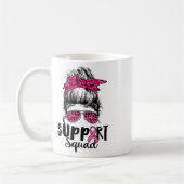 Squad Messy Bun Roze Krijger Borstkanker Awarene Koffiemok (Links)