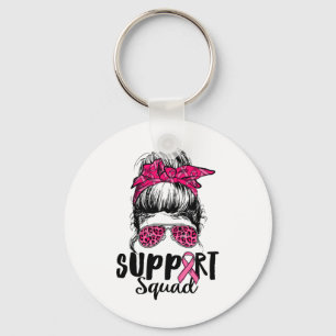 Squad Messy Bun Roze Krijger Borstkanker Awarene Sleutelhanger