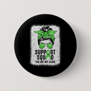 Squad Messy Bun Warrior Green Mental Health Awaren Ronde Button 5,7 Cm
