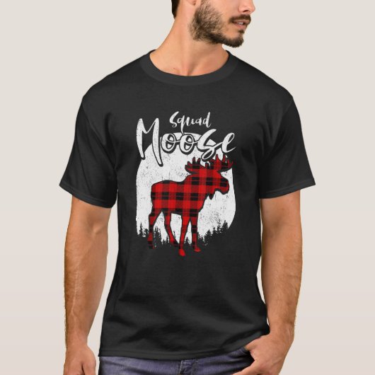 Squad Moose Red Pset Buffalo Matching Family Paja T-shirt (Voorkant)
