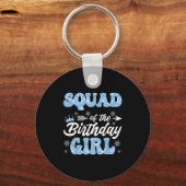Squad Of The Birthday Girl Snowflakes Winter Chris Sleutelhanger (Voorkant)