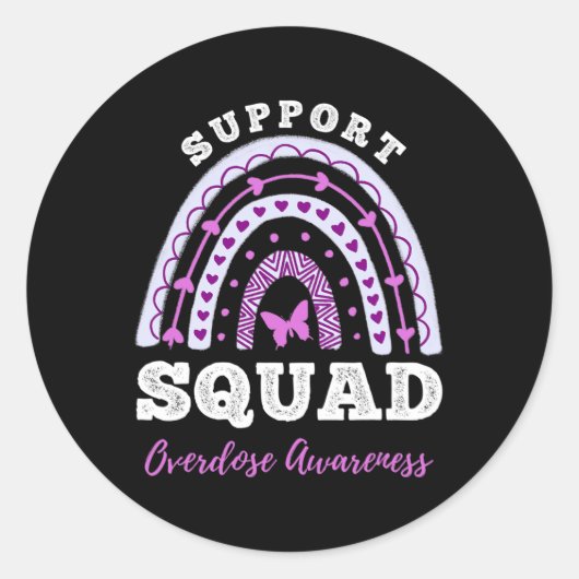Squad Overdosis Bewustzijn Rainbow Ronde Sticker (Voorkant)