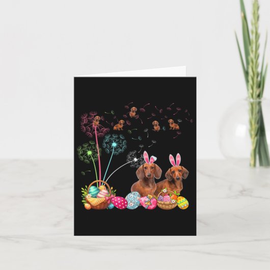 Squad Paaspaar Bunny Teckels Paardenbloemen Hu Kaart (Voorkant)