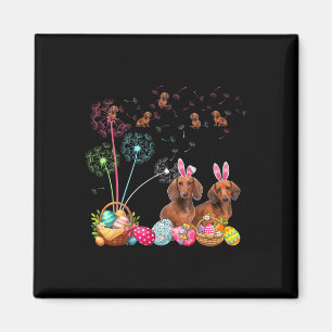 Squad Paaspaar Bunny Teckels Paardenbloemen Hu Magneet