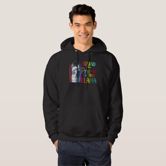 Squad Pre K Teacher Back To School No Prob Llama G Hoodie (Voorkant volledig)