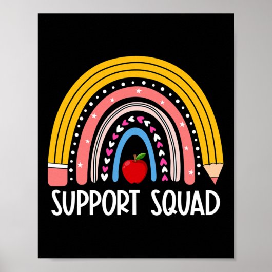 Squad Rainbow Terug naar school Support Teacher Te Poster (Voorkant)