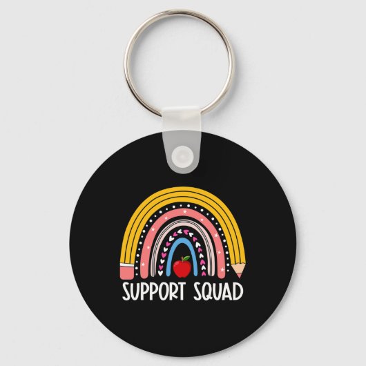 Squad Rainbow Terug naar school Support Teacher Te Sleutelhanger (Voorkant)