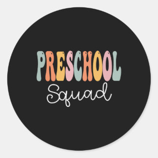 Squad Retro Groovy Vrouwen Gelukkig Eerste Dag Van Ronde Sticker