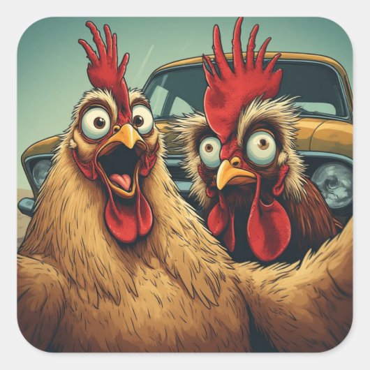 “Squad & Rod” Cheesy Chickens Sticker (Voorkant)
