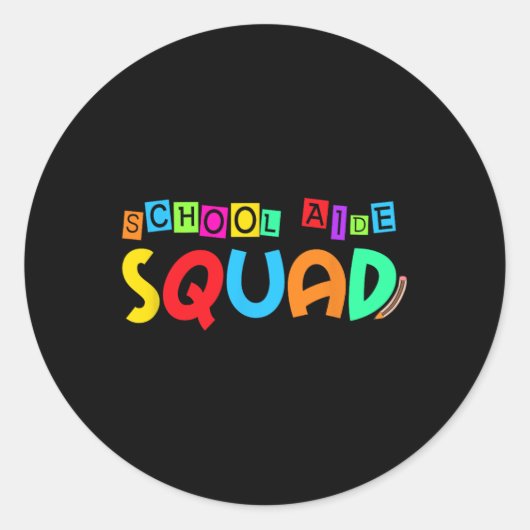 Squad schoolhulp terug naar school leraar eerste d ronde sticker (Voorkant)