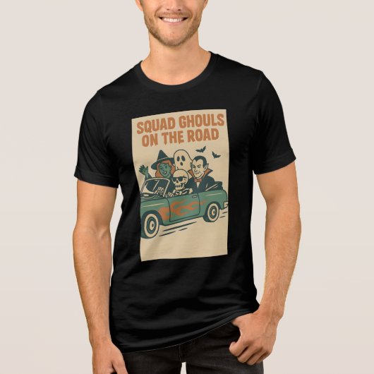 Squad spoken op de weg Retro Halloween Tri-Blend Shirt (Voorkant)