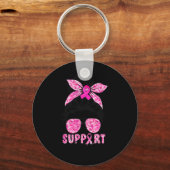 Squad Team Borstkanker Bewustzijn Krijger Messy B Sleutelhanger (Voorkant)
