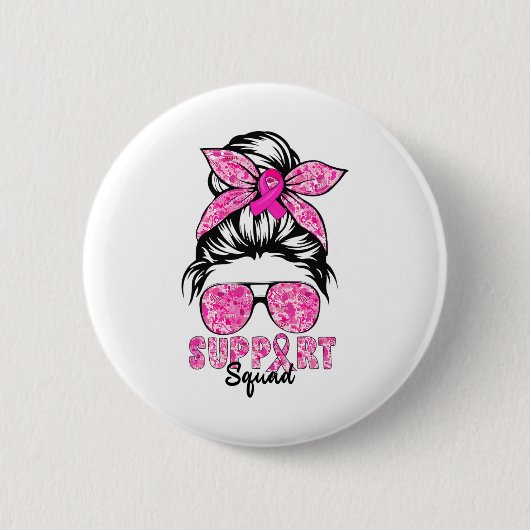 Squad Team Borstkanker Bewustzijn Krijger Wanordel Ronde Button 5,7 Cm (Voorkant)
