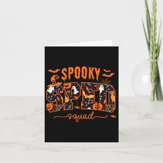 Squad Team Speciaal Onderwijs Leraar Halloween Kaart (Voorkant)
