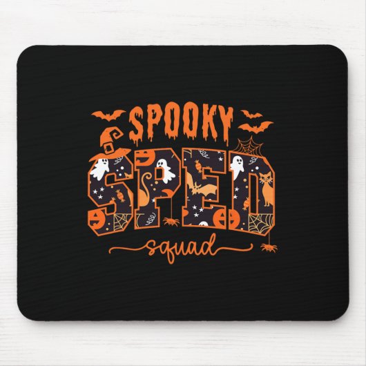 Squad Team Speciaal Onderwijs Leraar Halloween Muismat (Voorkant)