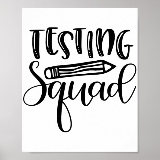 Squad Test Dag Aanmoediging Leraar Poster (Voorkant)