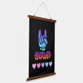 Squad typografie hangend wandkleed (Gebogen)