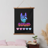 Squad typografie hangend wandkleed (Slaapkamer)