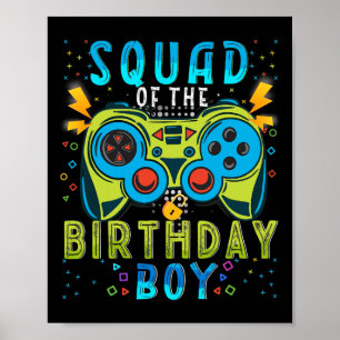 Squad Van De Verjaardag Jongen Video Game Bijpasse Poster