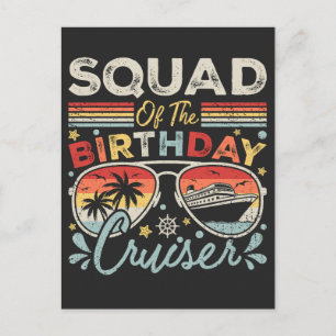 Squad van de verjaardagscruise vakantie briefkaart