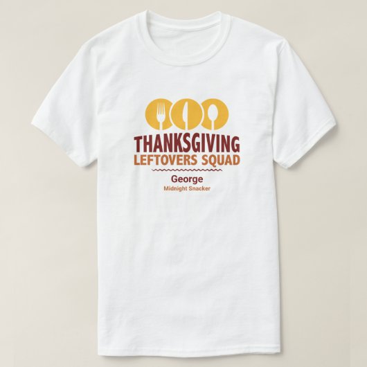 Squad van Thanksgiving-restjes T-shirt (Design voorkant)