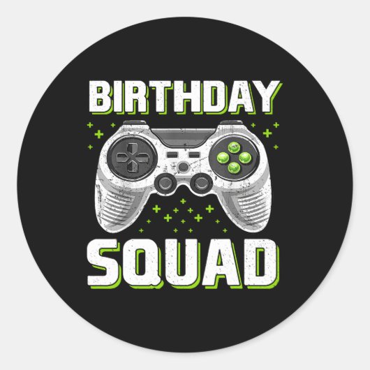 Squad Video Game Controller voor Gamer Boys Meisje Ronde Sticker (Voorkant)