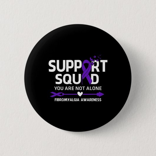 Squad Warrior Fibromyalgie Bewustzijn Veer Ronde Button 5,7 Cm (Voorkant)