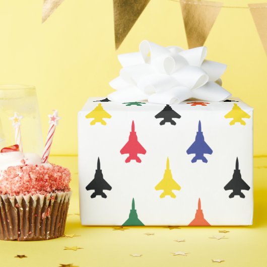 Squadron Colors F-15E Fighter Jet Pattern Cadeaupapier (Verjaardagsfeest)