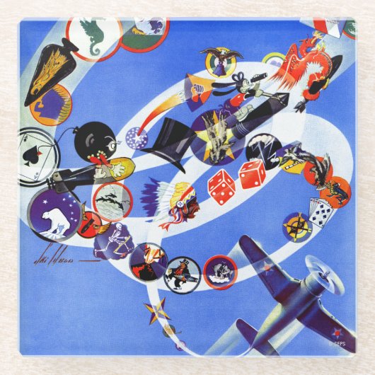 Squadron Insignia Glazen Onderzetter (Voorkant)