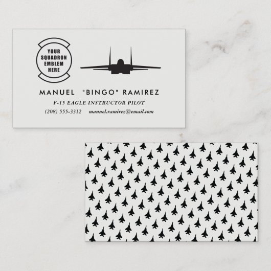 Squadron Patch F-15 Eagle Professional Pilot Visitekaartje (Voorkant / Achterkant)