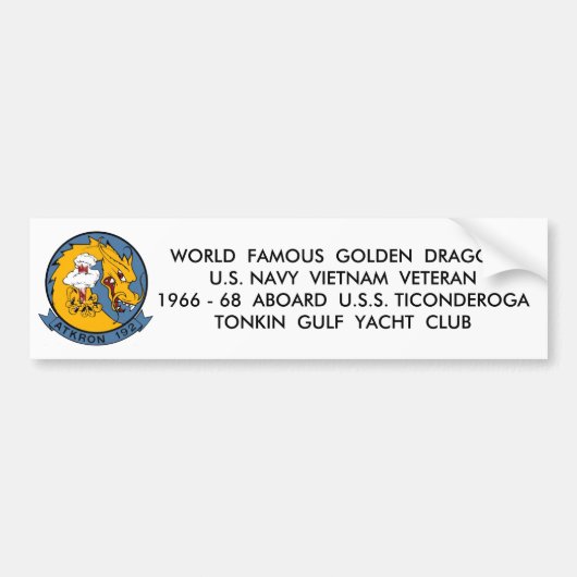 Squadron Patch, WORLD FAMOUS GOLDEN DRAGONSU... Bumpersticker (Voorkant)