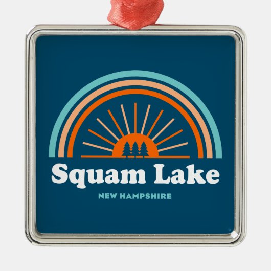 Squam Lake New Hampshire Rainbow Metalen Ornament (Voorkant)