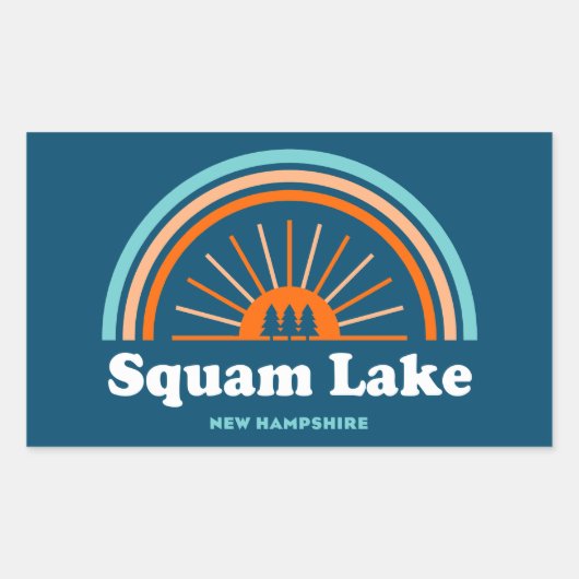 Squam Lake New Hampshire Rainbow Rechthoekige Sticker (Voorkant)