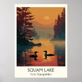 Squam Lake New Hampshire Zonsondergang Poster