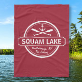 Squam Lake NH gepersonaliseerde stad, naam en anke Fleece Deken