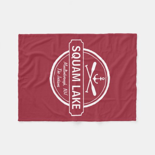 Squam Lake NH gepersonaliseerde stad, naam en anke Fleece Deken (Voorkant (Horizontaal))