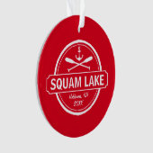 Squam Lake NH gepersonaliseerde stad, naam en anke Ornament (voorkant)