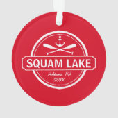 Squam Lake NH gepersonaliseerde stad, naam en anke Ornament (achterkant)