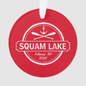 Squam Lake NH gepersonaliseerde stad, naam en anke Ornament (voorkant)