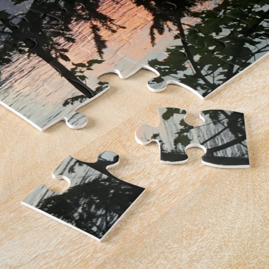 Squam Lake Sunrise New Hampshire Trees Foto Legpuzzel (Zijkant)