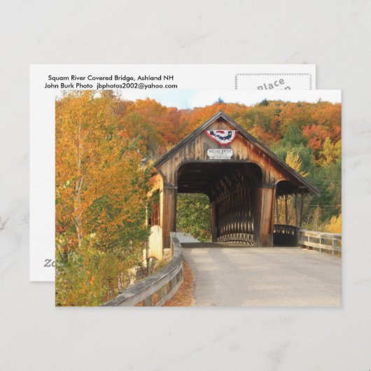 Squam River Covered Bridge Ashland Briefkaart (Voorkant / Achterkant)