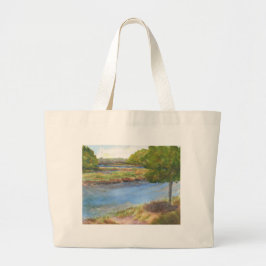 squamscott river op newfields , juli 2015 grote tote bag