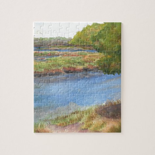 squamscott river op newfields , juli 2015 legpuzzel (Verticaal)