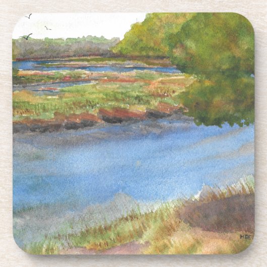 squamscott river op newfields , juli 2015 onderzetter (Voorkant)